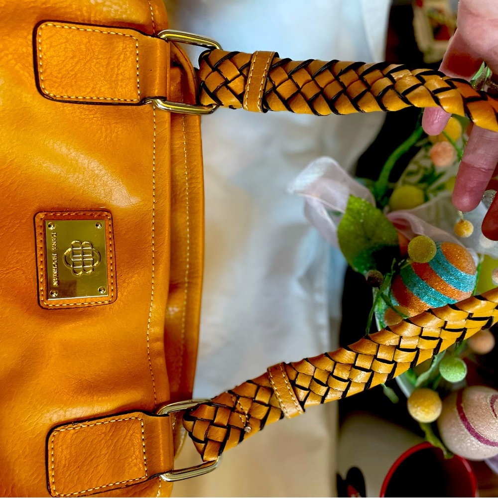 Dana Buchman Tan Shoulder Bag with Braided Handles